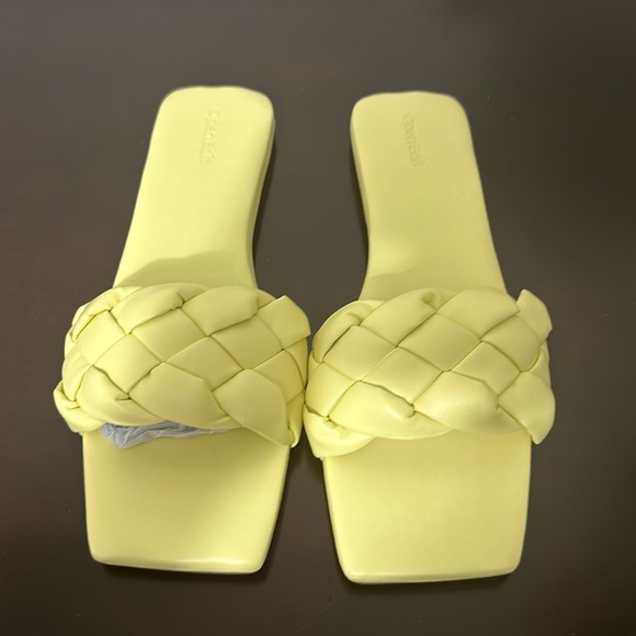 Open Edit Shoes - Yellow Slip on Sandals